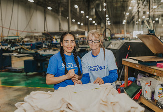 Image of people making custom apparel