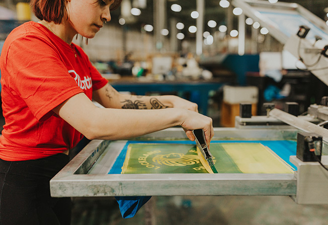 Image of people making custom apparel