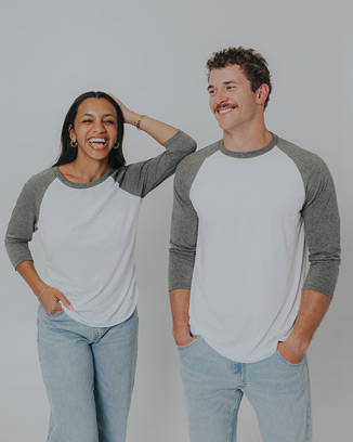 Group shot depicitng serval people wearing custom apparel